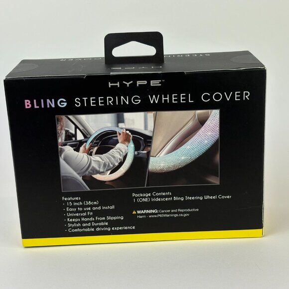 Hype iridescent Bling Steering Wheel Cover Universal Fit Anti-Slip Comfort - Picture 7 of 12